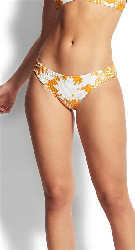 NWOT Seafolly 10 USA Wild Tropics Hipster Bikini Yellow 117929