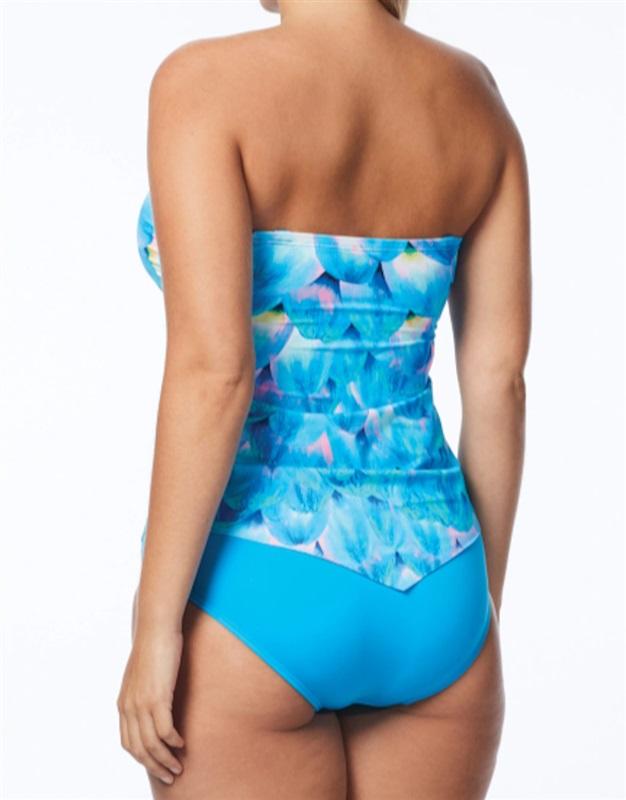 NWT Coco Reef Silent Bloom 32DD Blue Layered Underwired Tankini Swim Top 117951