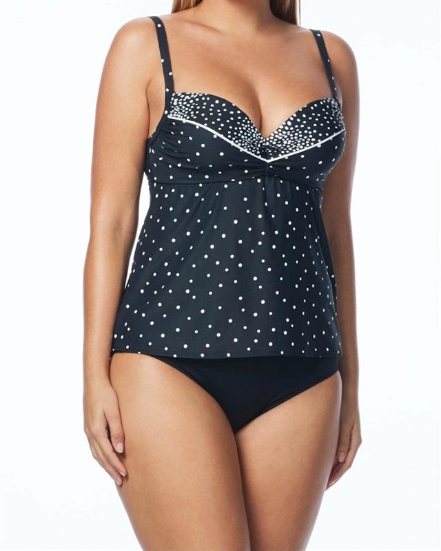 NWT Coco Reef 36/38C DIVINE POWER UNDERWIRE TANKINI TOP CLARITY DOTS 117971