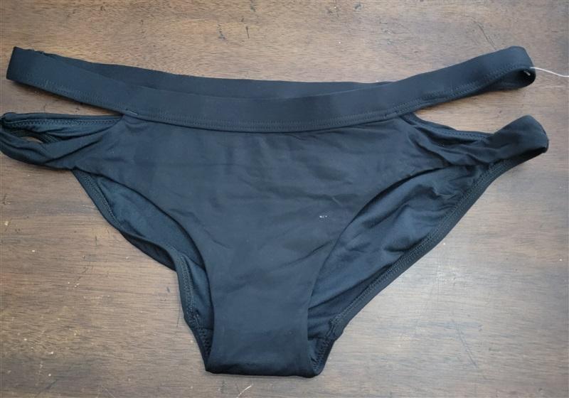 NWOT Seafolly 10 USA Active Strappy Bikini Bottom Black 117980