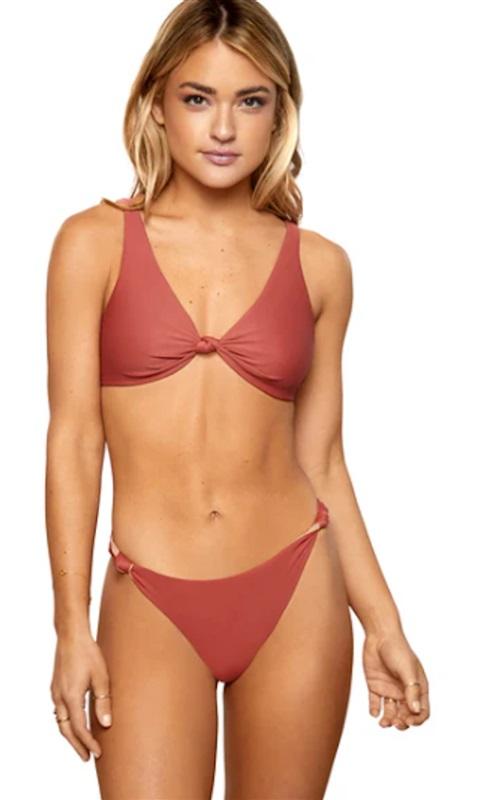 NWT Pilyq S Pap Drew Knot Top & Bottom Teeny Bikini Swimsuit 117987