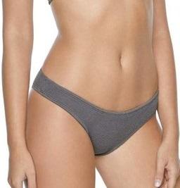 NWT PIlyq PQ Sand Reef L Gray Textured Full Bikini Swim Bottom 118001