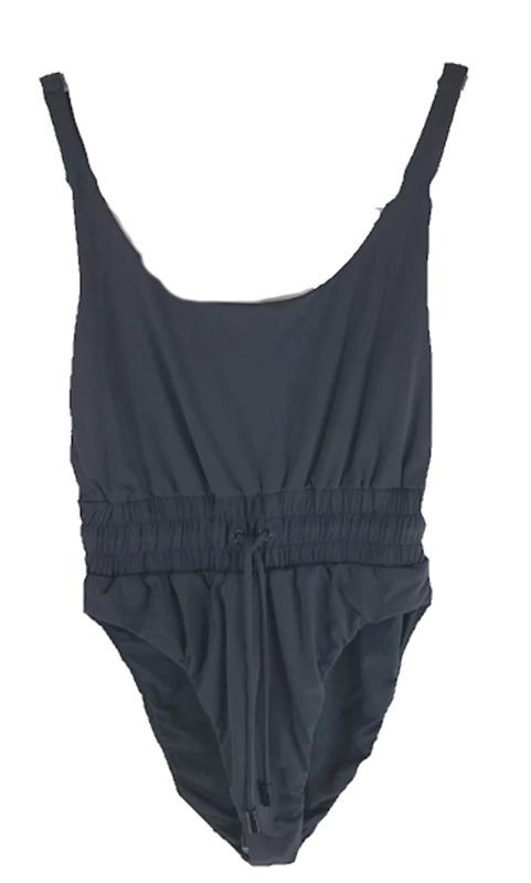 NWOT Good American sz L or 3 Waist Framer 1PC Swimsuit Drawstring Black 118010