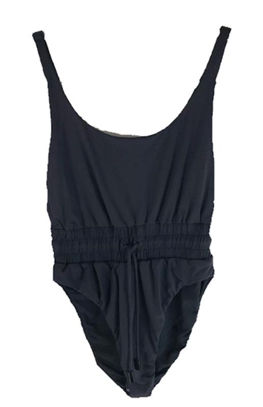 NWOT Good American sz L or 3 Waist Framer 1PC Swimsuit Drawstring Black 118010