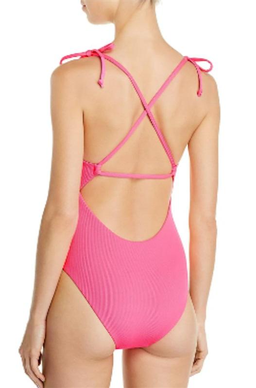 NWT Aqua Swim L Sunset Boulevard Tie-Strap One Piece Swimsuit 118015