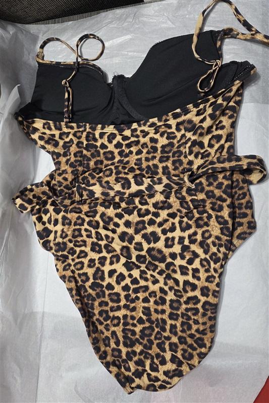 NWOT Good American SHOWOFF Animal Print sz XXL or 5 1PC Swimsuit 118023