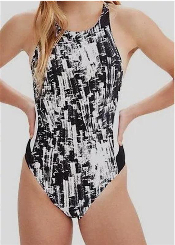 NWT Lole North Shore LG 1pc Black White Heat Wave 118027