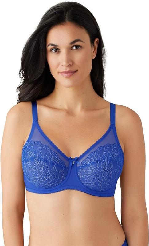 NWT Wacoal 34DD Chantilly Lace Retro Chic 855186 Blue Bra 118055