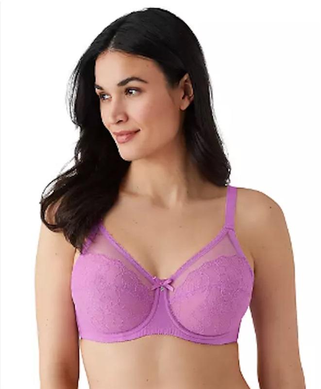 NWT Wacoal 34DD Chantilly Lace Retro Chic 855186 Purple Bra 118063