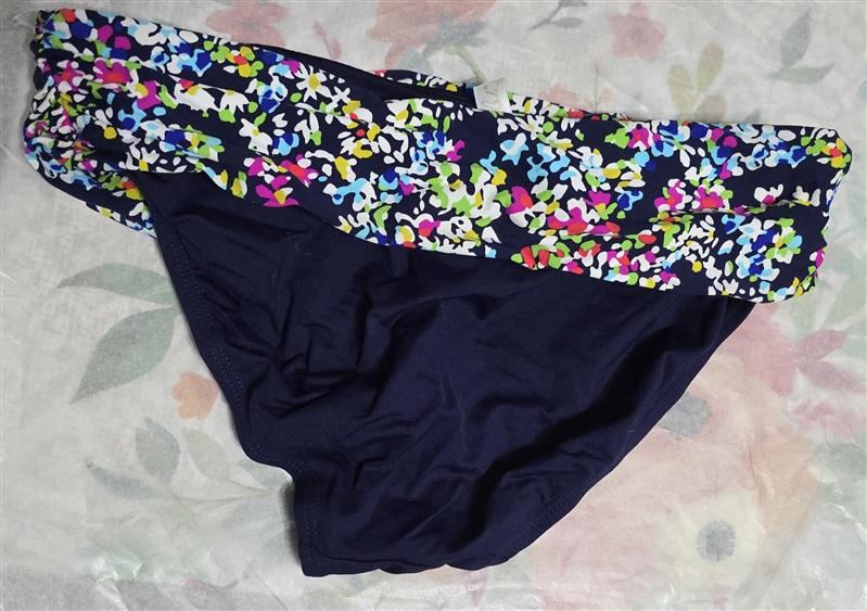 NWOT Anne Cole XL Navy Floral Foldover Bikini Bottom Bikini Bottom 118093