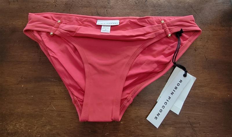NWT Robin Piccone XS Luca Pink Punch Bar Bell Bikini Bottom 118101