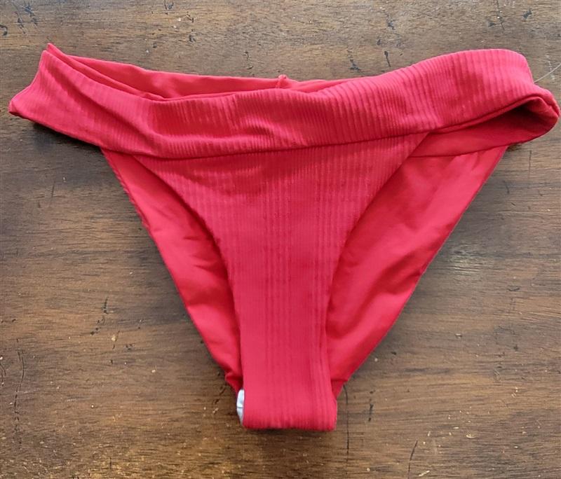 NWT L*Space S Red Ribbed Veronica Bikini Bottom Swimwear 118106