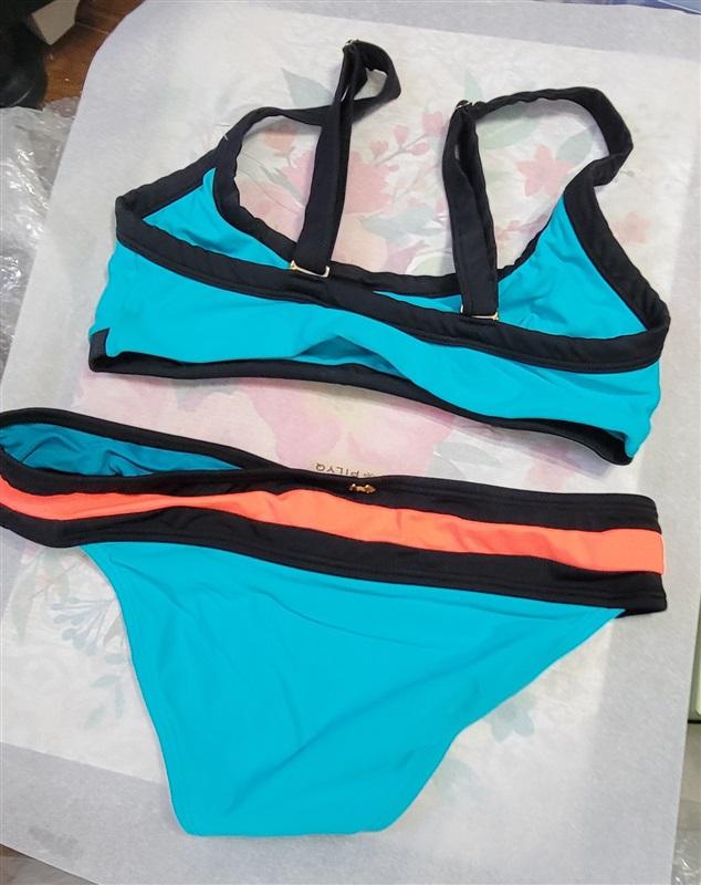 NWT Pilyq Lagoon S Color Block Scoop Bikini Swim Top & Bottom #118167