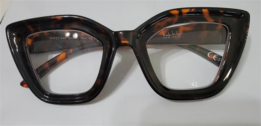 NWT Nicole Miller 2.5 Brown Tortoiseshell Cat Eye Reading Glasses Readers 118181