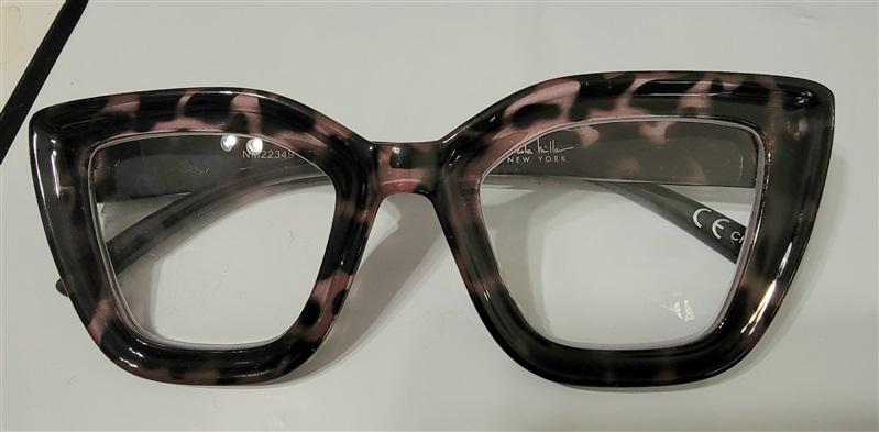 NWT Nicole Miller 2.5 Mauve Pink Tortoiseshell Cat Eye Reading Glasses Readers 118182