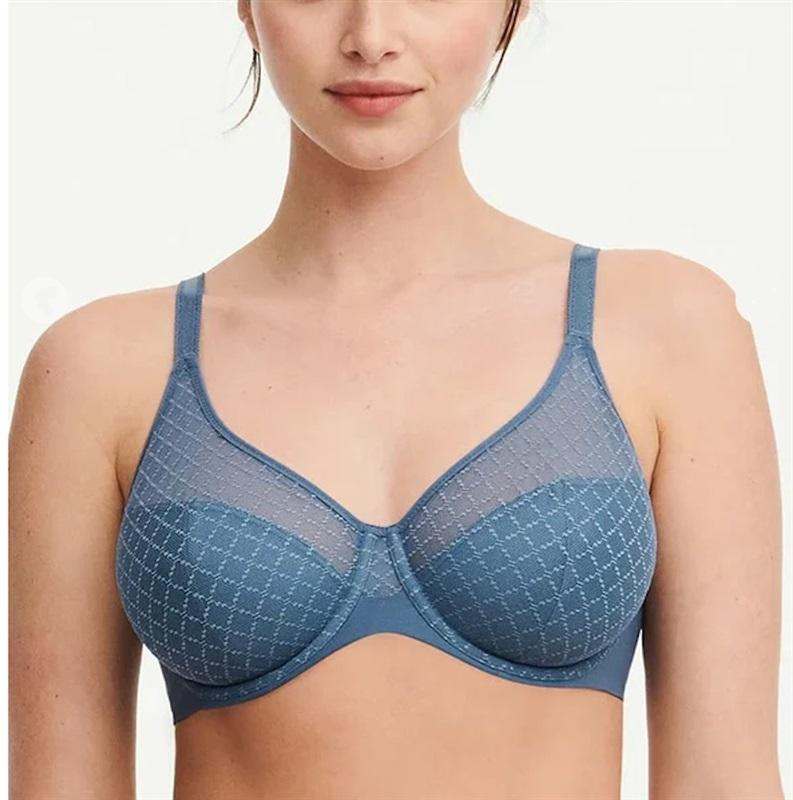 NWT Chantelle 34DDD NORAH SEAMLESS COMFORT BRA 16M1 Blue 118251