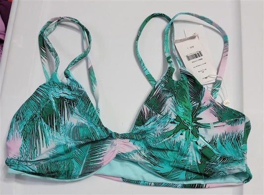 NWT Pilyq Mai Tai L Tropical Utopia Strappy Halter Bikini Swim Top 118268
