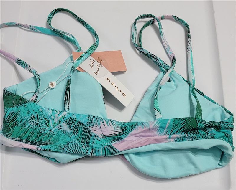 NWT Pilyq Mai Tai L Tropical Utopia Strappy Halter Bikini Swim Top 118268