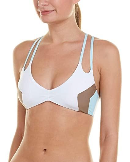 NWOTD Pilyq Cabana Color Block L Ruched Scoop Utopia Bikini Swim Top #107028