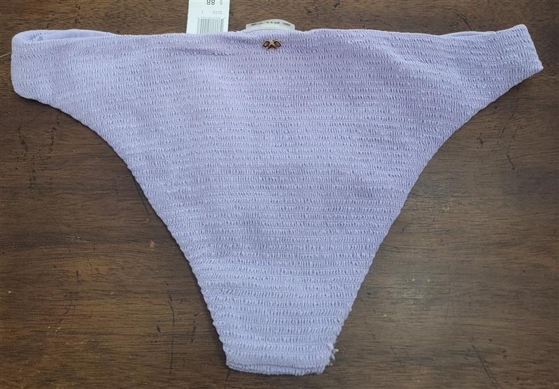 NWT Pilyq Lavender S Solid Smocked Full Bikini Swim Bottom #118318