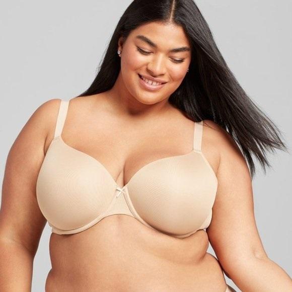NWOT Lingerie Cacique 46F T-Shirt Bra Lightly Lined Beige 118347
