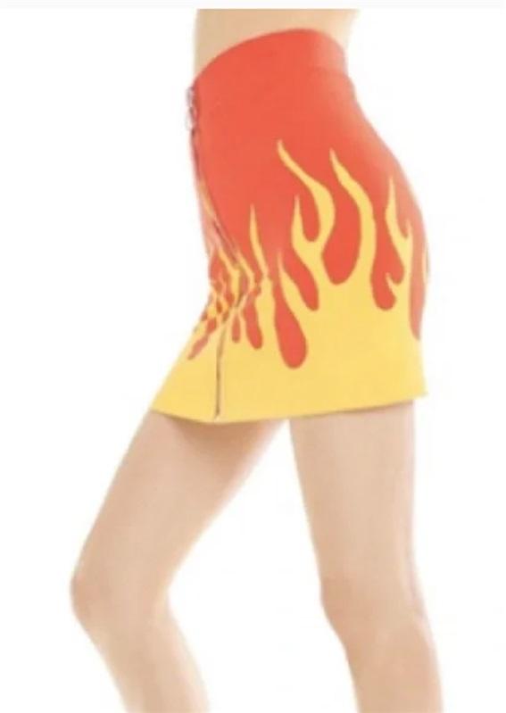 NWT Wildfox Sm Flame on Roxi Zip Up Stretch Skirt 118366
