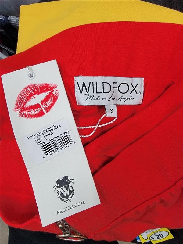 NWT Wildfox Sm Flame on Roxi Zip Up Stretch Skirt 118366