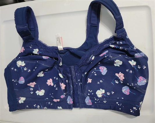 NWOT 40DD Comfort Choice Wirefree Front Hook Seamless Leisure Bra Floral 118368