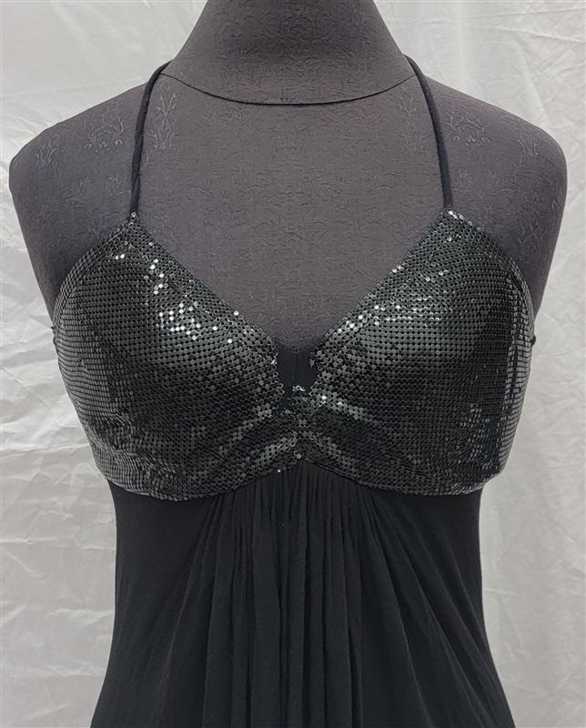 NWOTD Sky L Chainmail Bra Black Club Maxi Dress 118373