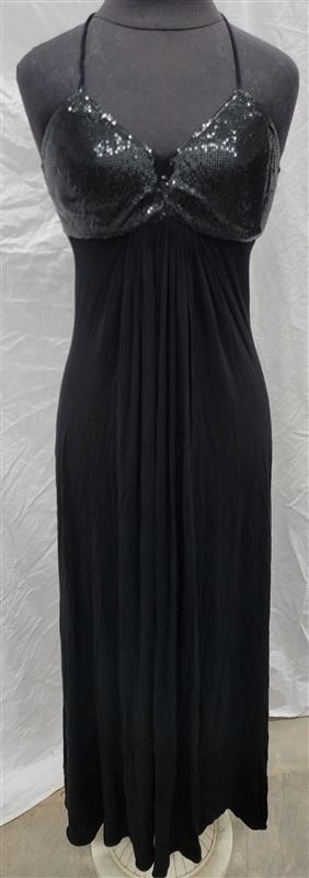 NWOTD Sky S Chainmail Bra Black Club Maxi Dress 118374