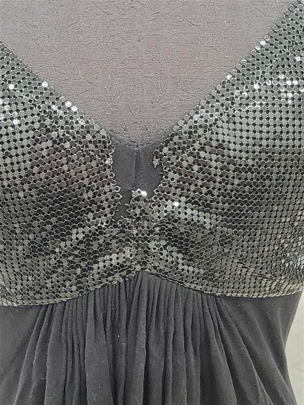 NWOTD Sky S Chainmail Bra Black Club Maxi Dress 118374