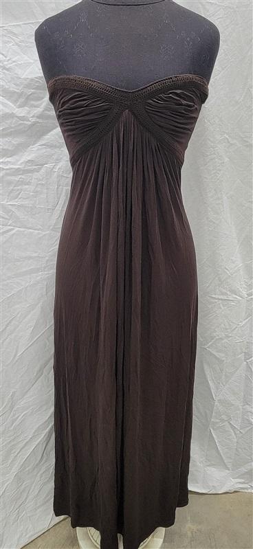 NWT Sky S Strapless Brown Crochet Club Maxi Dress 118387