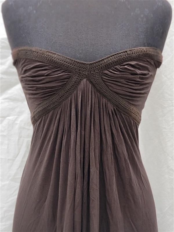 NWT Sky S Strapless Brown Crochet Club Maxi Dress 118387