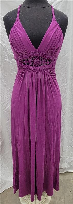 NWT Sky M Crochet Medallion Purple Tropical Club Halter Dress 118388