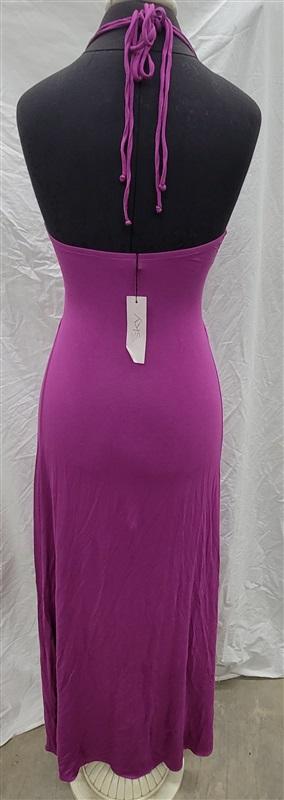 NWT Sky M Crochet Medallion Purple Tropical Club Halter Dress 118388