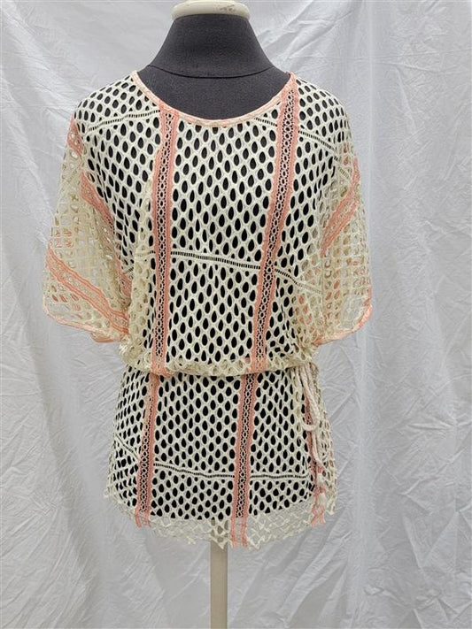 NWOT Pilyq S/XS Fishnet Lace Mini Dress Swimsuit Cover UP 118397