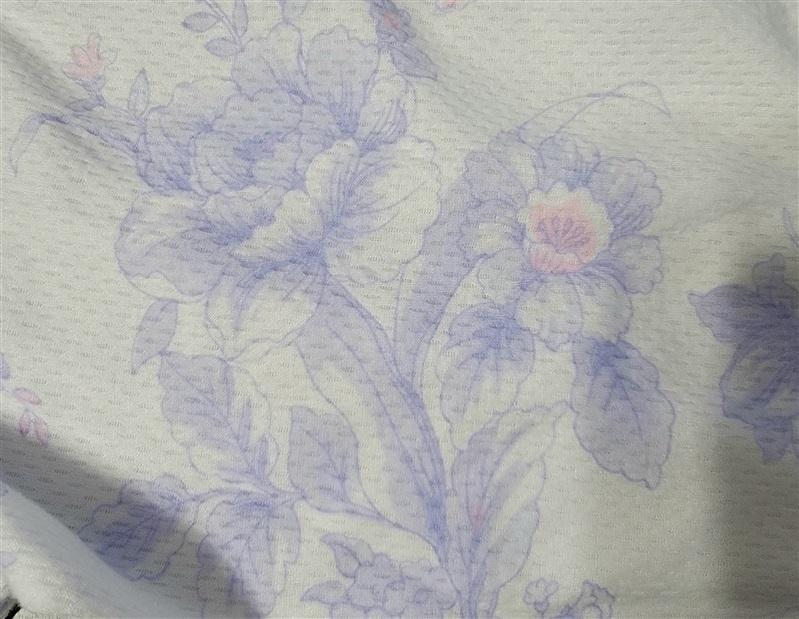 New Miss Elaine 2X Brushed Tulip Printed Honeycomb Knit Short Nightgown 118424