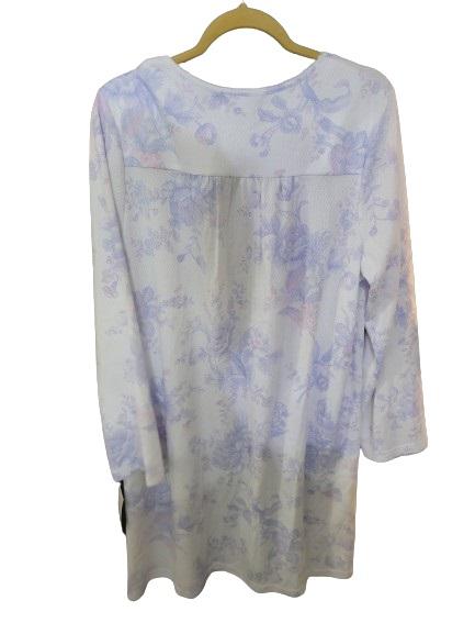 New Miss Elaine 3X Brushed Tulip Printed Honeycomb Knit Short Nightgown 118425