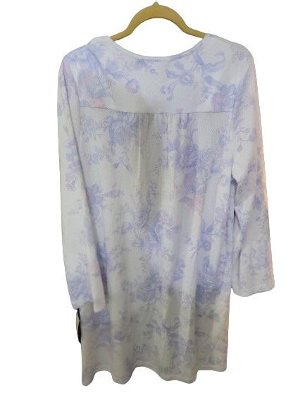 New Miss Elaine XL Brushed Tulip Printed Honeycomb Knit Short Nightgown 118426