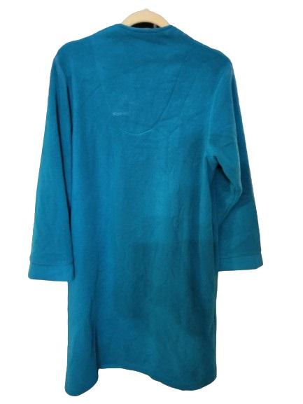 NWT Miss Elaine M French Fleece Embroidery Zip-Front Robe Green 118430