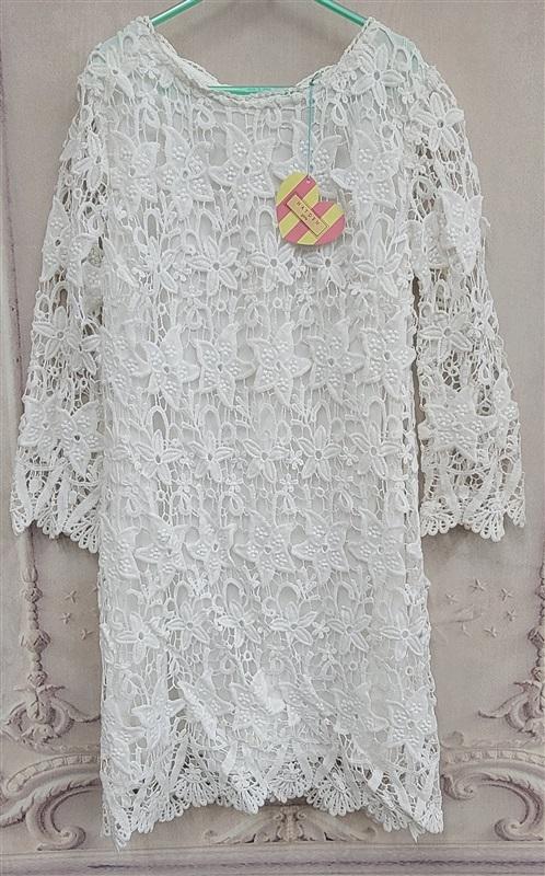 NWT Hayden Girls L Embroidered Lace Dress White 118509