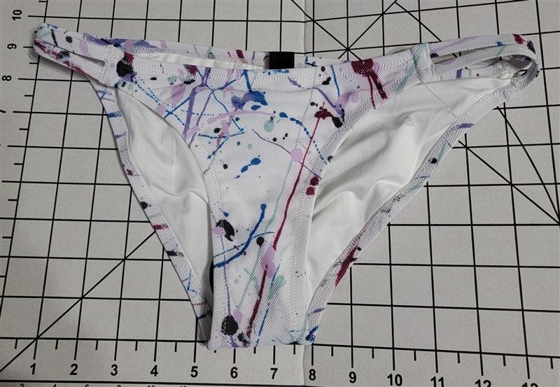 NWOT Volcom S Strappy Side Paint Splatter Bikini Swim Bottom 118514