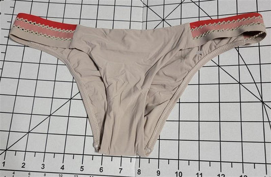NWOT Pilyq PQ S Stitched Tab Teeny Bikini Bottoms Beige 118521