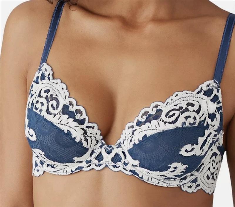 NWT Wacoal 34DD Instant Icon Underwire Bra 851322 Blue 118551