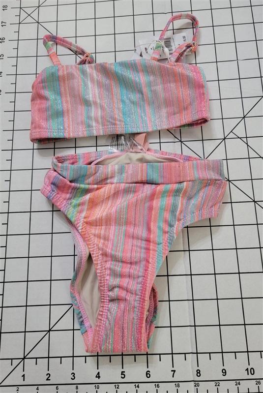 NWT Pilyq 4 Girls Gigi High Waist Bikini Newport Stripe 118573