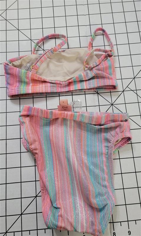 NWT Pilyq 4 Girls Gigi High Waist Bikini Newport Stripe 118573