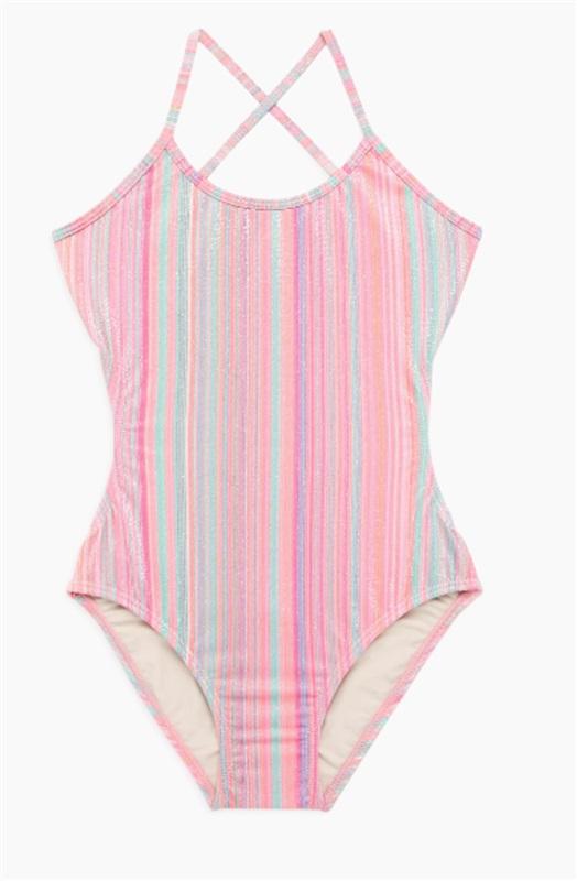 NWT Pilyq 12 Girls NST Ayah Cut Out 1PC Newport Stripe 118574