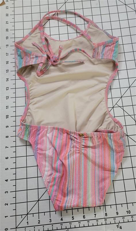 NWT Pilyq 14 Girls NST Ayah Cut Out 1PC Newport Stripe 118575