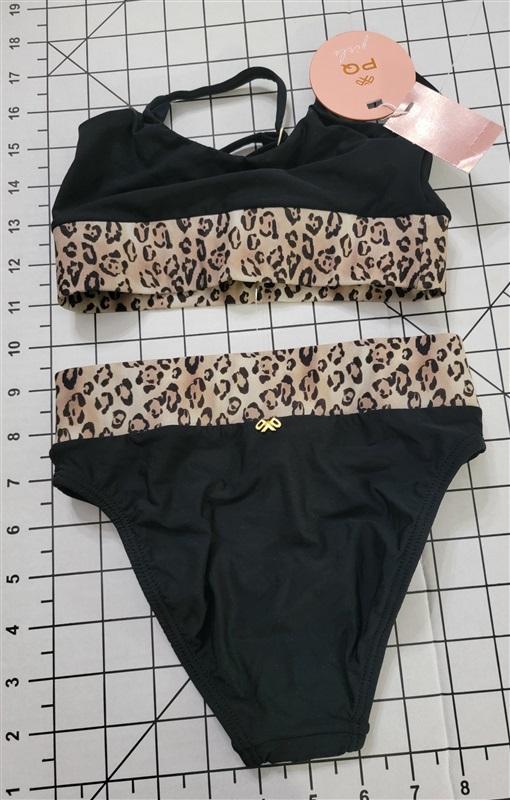 NWT PQ PIlyq 6 Leo Belted Animal print Girls Bikini 118590