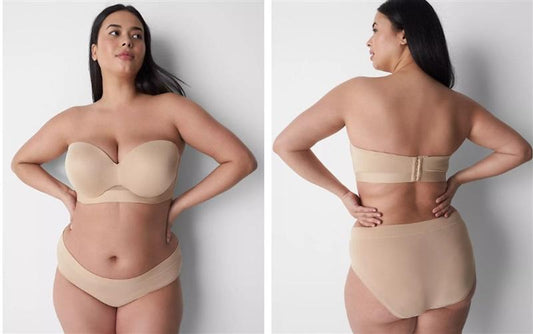 NWPT Cacique 38D Comfort Bliss Lightly Lined Strapless Bra Beige 118647